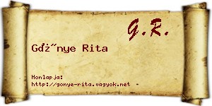 Gönye Rita névjegykártya
